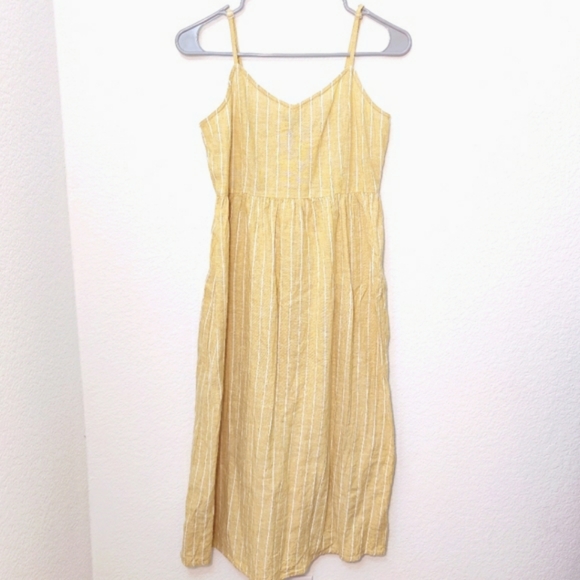 Vero Moda Yellow Striped Strappy Midi Dress - Picture 5 of 9